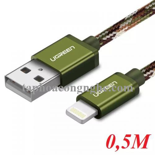 Ugreen 40875 0.5M màu Xanh Cáp Lightning sạc + truyền dữ liệu cho iPhone US199 30040875